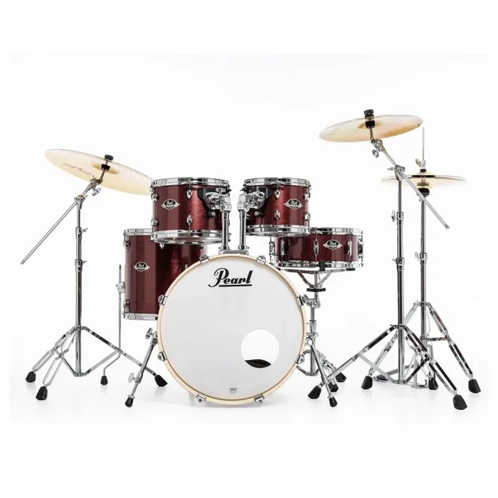 Pearl Export Black Cherry Glitter 5 Piece Drum Kit including Sabian SBR Cymbals (20″, 10″, 12″, 14″, 14″ snare)