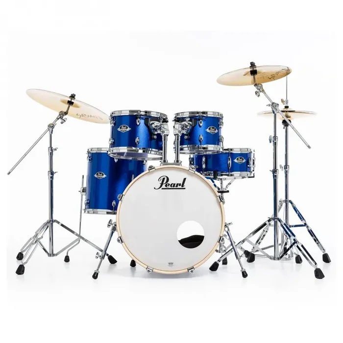Pearl Export High Voltage Blue 5 Piece Drum Kit including Sabian SBR Cymbals (20″, 10″, 12″, 14″, 14″ snare)