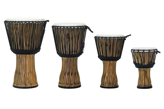 Pearl Rope Tuned Djembe – Zebra Grass
