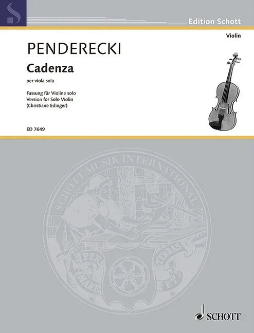 Penderecki, Krzysztof : Penderecki, Krzysztof : Cadenza, per viola sola – violin – Schott Digital