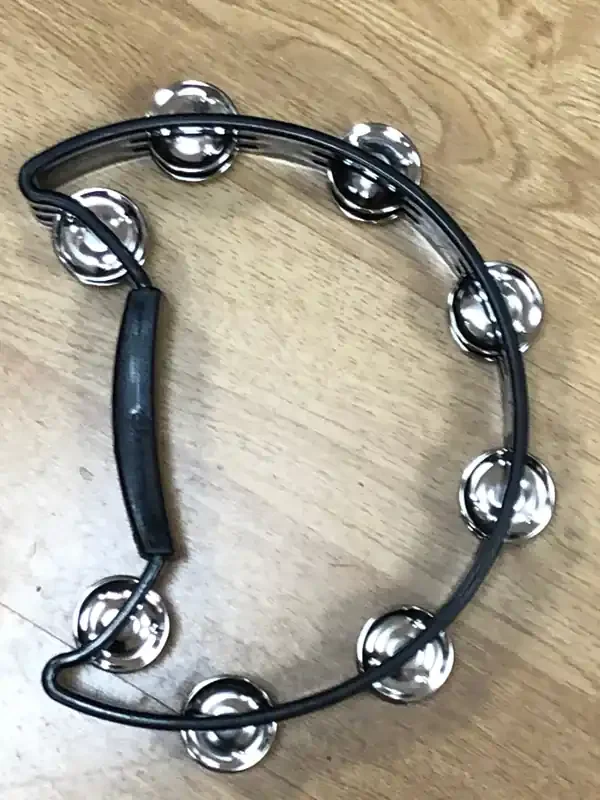 Percussion Plus (PP486/1) Black Double Row Half Moon Tambourine