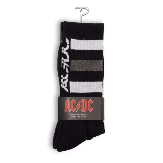 Perris Licensed AC/DC “High Voltage” Large Crew Socks in Black (1-Pair)