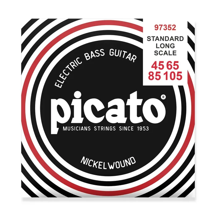 Picato Nickel Roundwound 45-105 Bass Guitar Strings, Long Scale