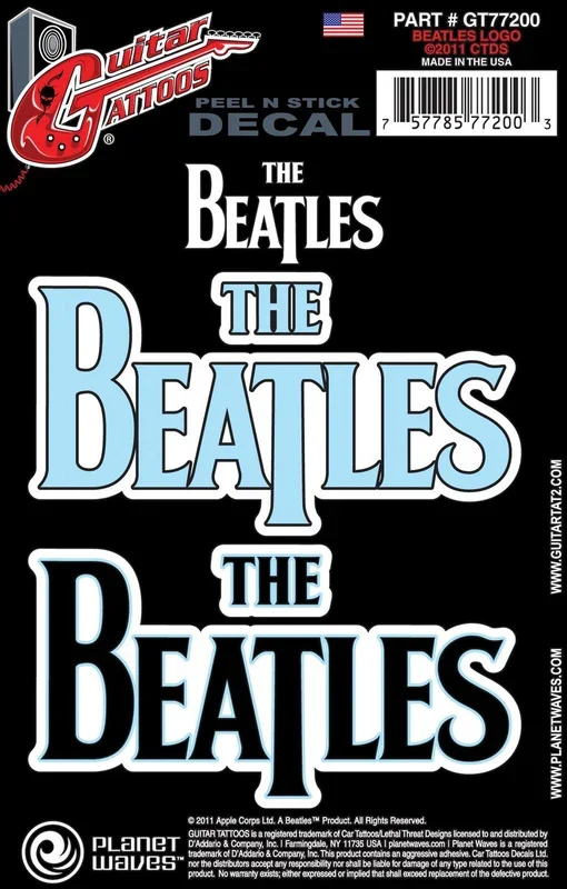Planet Waves Beatles Guitar Tattoo Sticker, Logo