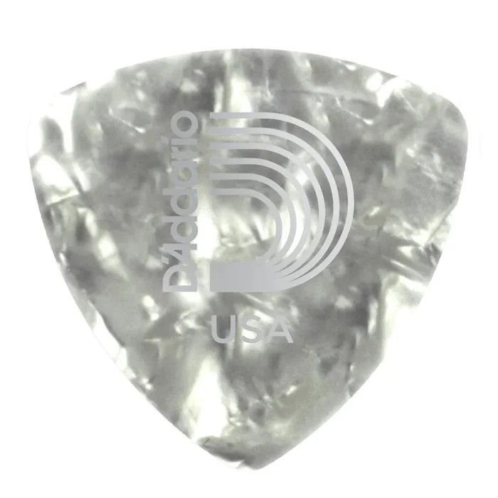 Planet Waves White Pearl Celluloid Guitar Picks, 10 pack, Medium, Wide Shape