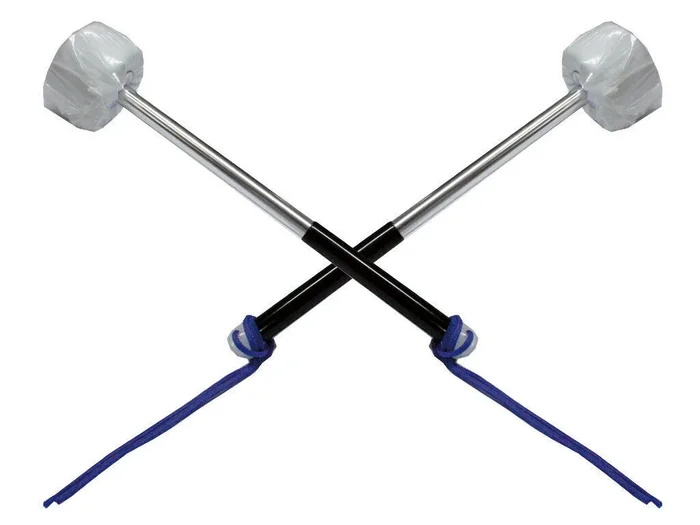 Powerbeat Bass Drum Mallets 1 Pair Aluminium Handle Felt Head & Hand Grips