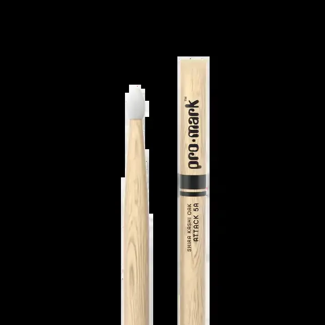 Promark Classic Attack 5A Shira Kashi Oak Drumstick, Oval Nylon Tip