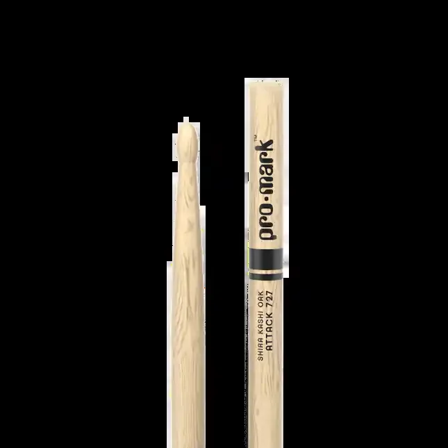 Promark Classic Attack 727 Shira Kashi Oak Drumstick, Oval Wood Tip
