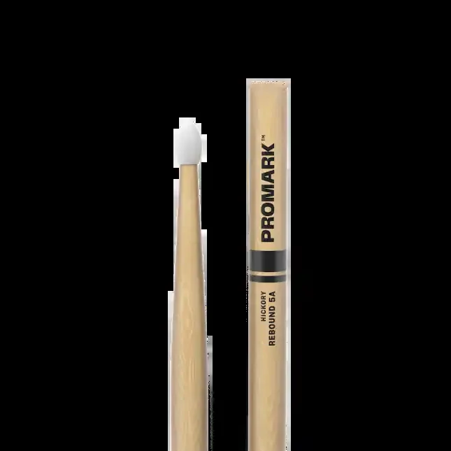 Promark Rebound 5A Hickory Drumstick, Oval Nylon Tip