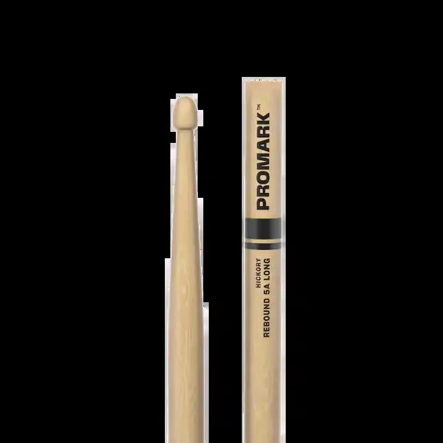 Promark Rebound 5A Long Hickory Drumstick, Acorn Wood Tip