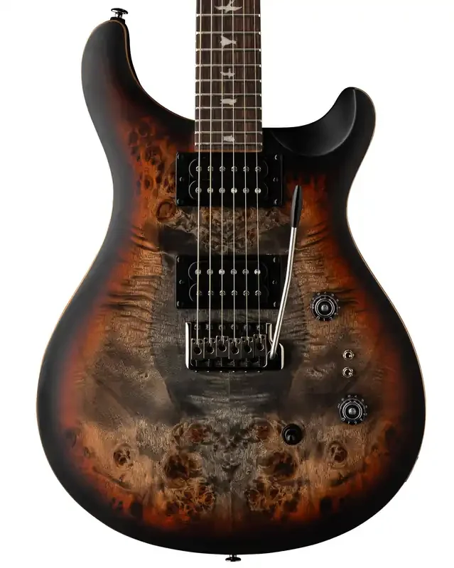 PRS SE Exotic Custom 24-08 Poplar Burl – Charcoal Cherry Midnight Burst