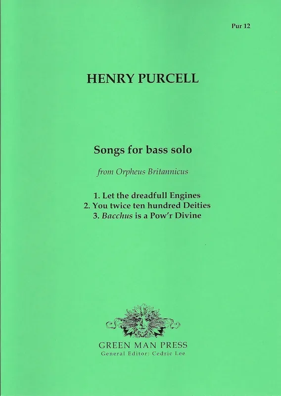 Purcell Songs from Orpheus Britannicus for Bass Solo