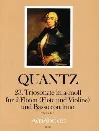 Quantz Trio Sonata in A Minor for 2 Flutes and Basso Continuo