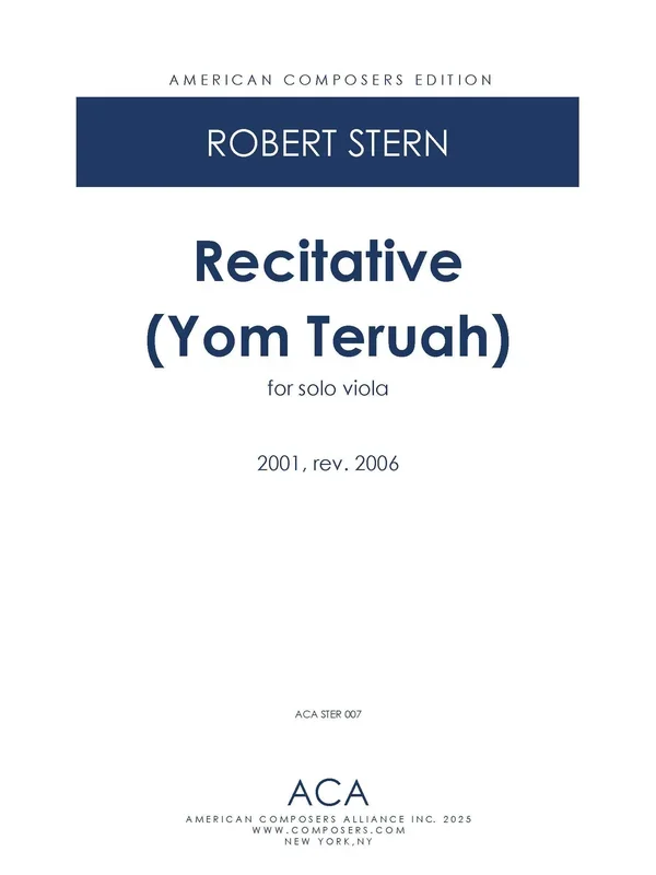 R. Stern: Recitative (Yom Teruah) (Version for Viola)