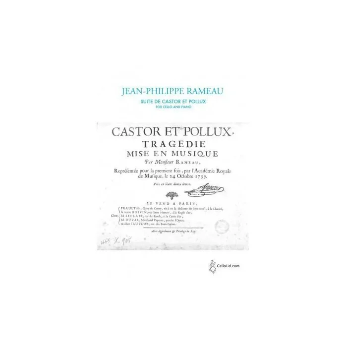 Rameau, Jean-Philippe – Suite from Castor and Pollux arr Cello & Pf