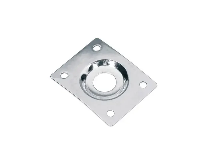 Rectangular Metal Jack Plate – Chrome With Recessed Hole