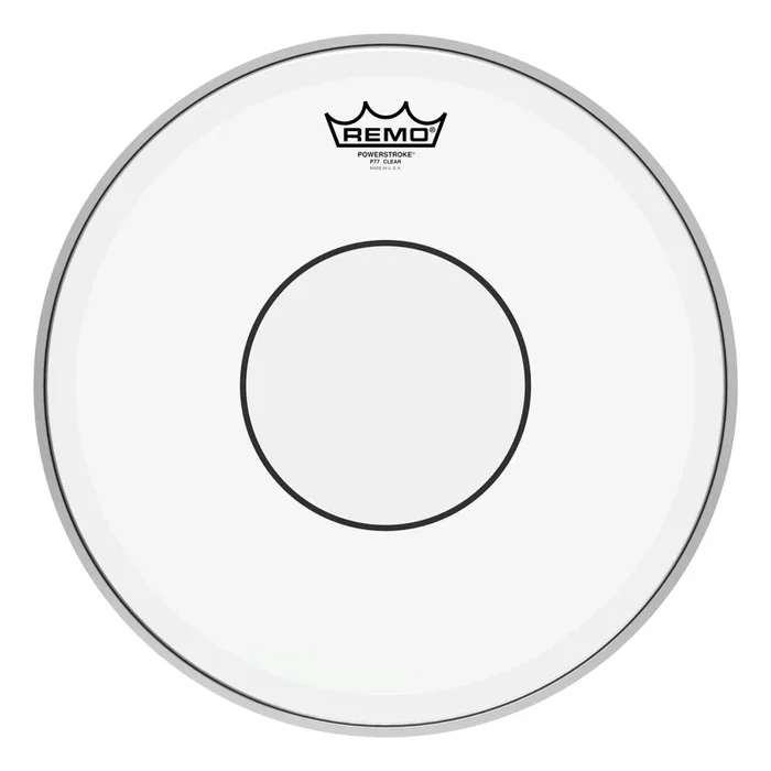 Remo Powerstroke 77 Clear Clear Dot Drumhead – Top Clear Dot 14″