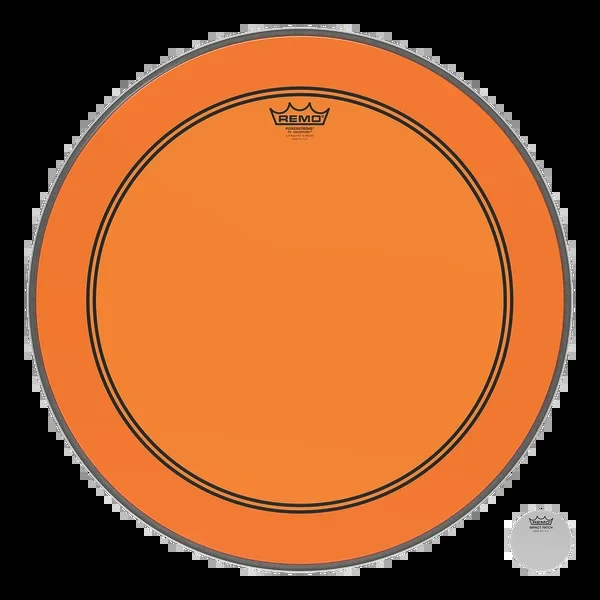 Remo Powerstroke P3 Colortone Orange Bass Drumhead 22″ w/ 5″ Offset Hole