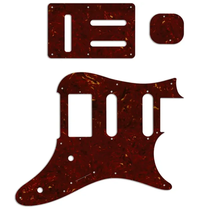 Replacement Pickguard and Backplates for Ibanez Prestige AZ2204 – Light Brown Celluloid Tortoiseshell W/B/W 4 Ply