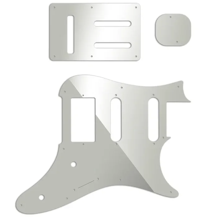 Replacement Pickguard and Backplates for Ibanez Prestige AZ2204 – Silver Mirror