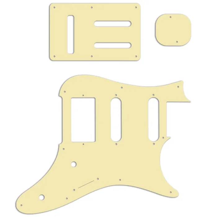 Replacement Pickguard and Backplates for Ibanez Prestige AZ2204 – Thin Cream (No Bevel)