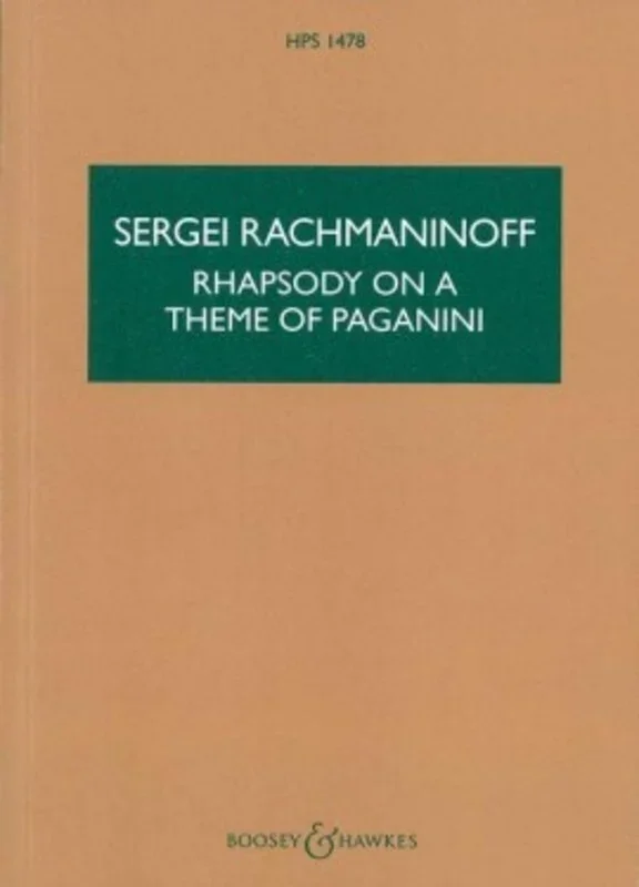 Rhapsody On A Theme Of Paganini Op 43 Study Score Book