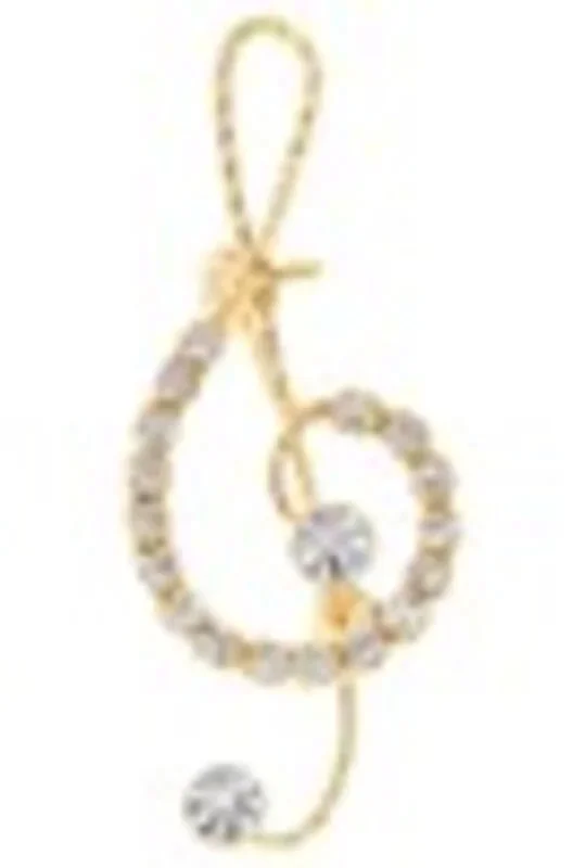 Rhinestone Brooch Small G Clef