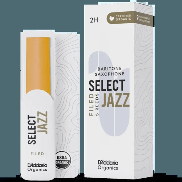 RICO JAZZ SELCT ORSF05BSX2H #2H Organic Filed Bari Sax Reeds, 5-pack