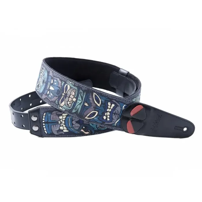 RightOn MOJO Series Vegan Guitar Strap, TIKI Blue