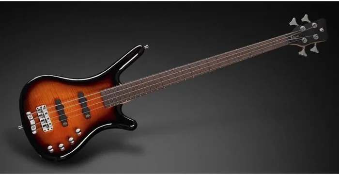 RockBass Corvette Classic 4-String, Almond Sunburst Transparent High Polish, Active