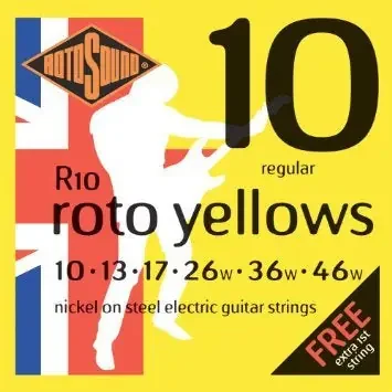 Rotosound (R10) Roto Yellows 10 – 46 Electric Guitar Strings