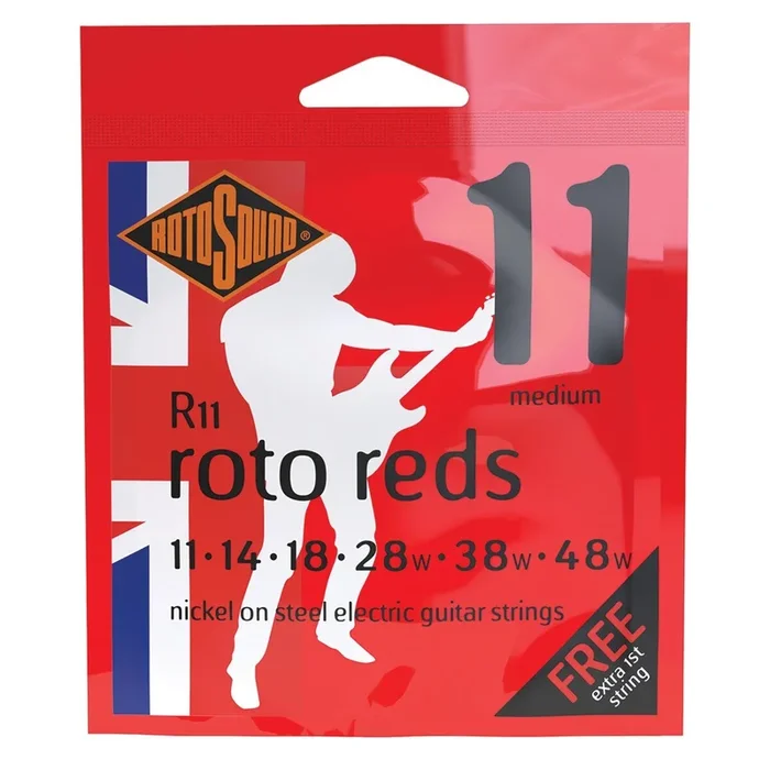 Rotosound R11 Roto Reds Electric Guitar Strings 11-48 Nickel on Steel