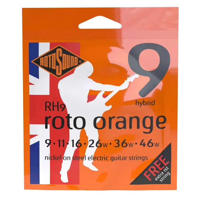 Rotosound RH9 ROTO Oranges Nickel Wound 9-46 Electric Guitar Strings, Hybrid