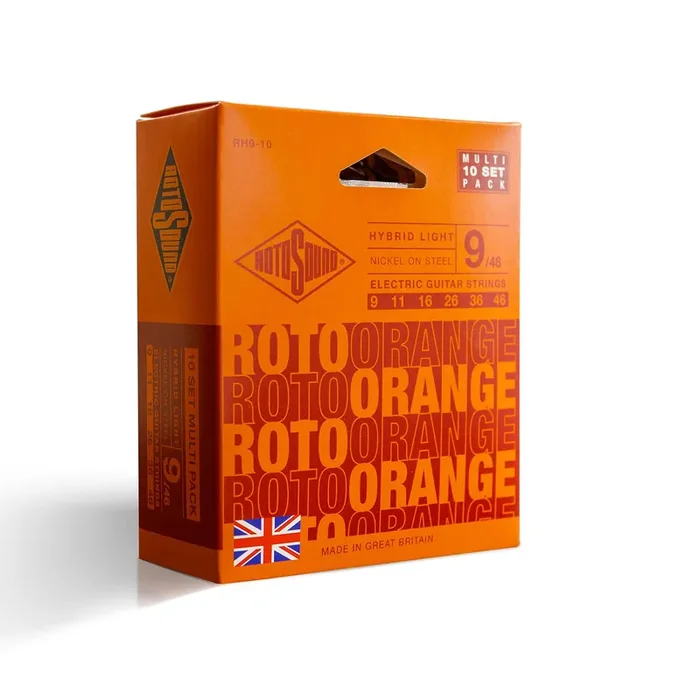 Rotosound ROTO Orange Nickel Wound 9-46 Electric Guitar Strings, 10-Pack