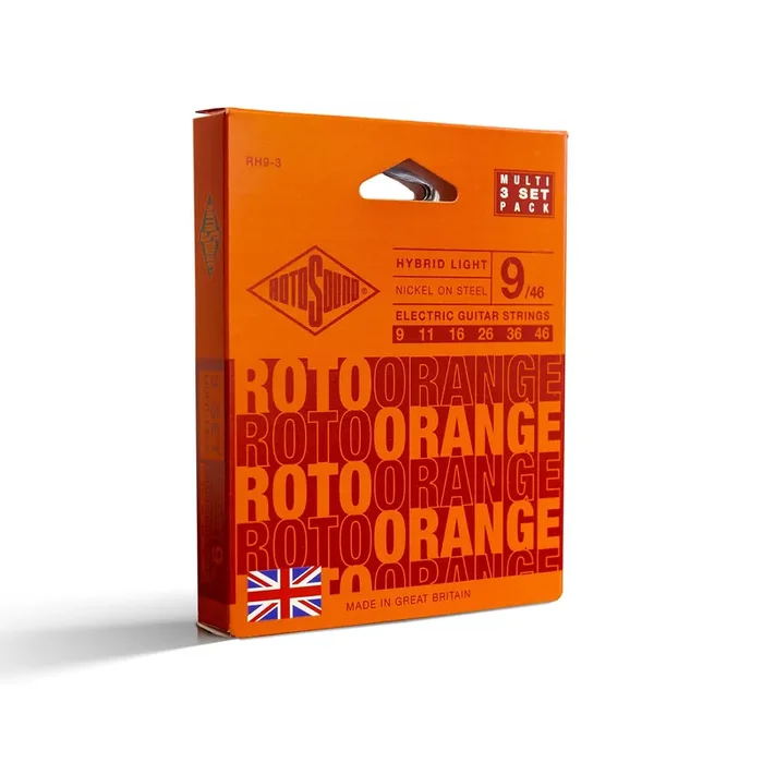 Rotosound ROTO Orange Nickel Wound 9-46 Electric Guitar Strings, 3-Pack