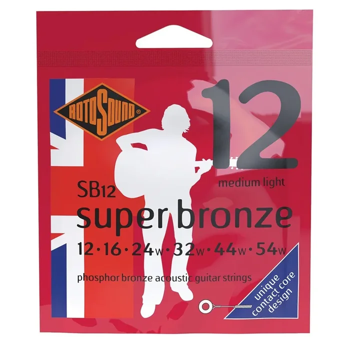 Rotosound SB12 Super Bronze Acoustic Guitar Strings 12-54 Phosphor Bronze