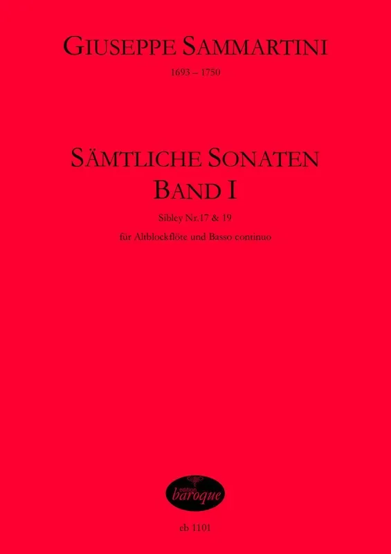 Sammartini Complete Sonatas for Treble Recorder and Basso Continuo, Vol. 1