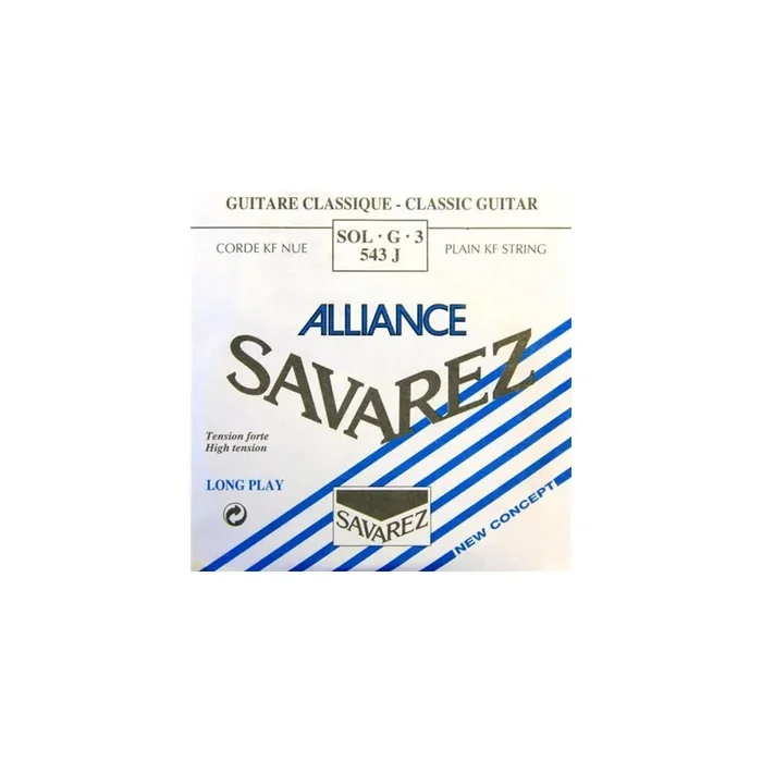 Savarez 543J Alliance HT Clear Nylon Classical Guitar G-3rd Single String, High Tension
