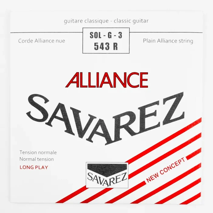 Savarez 543R Red Alliance Nylon Classical Guitar G-3rd Single String, Normal Tension