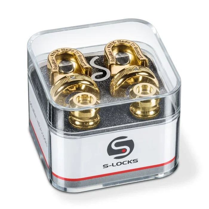 Schaller Guitar S-Lock Pair Gold Plated Strap Locks