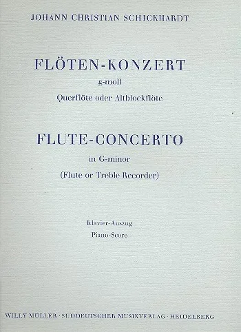 Schickhardt : Concerto for Flute in G minor. : Flute & Piano: (Barenreiter)