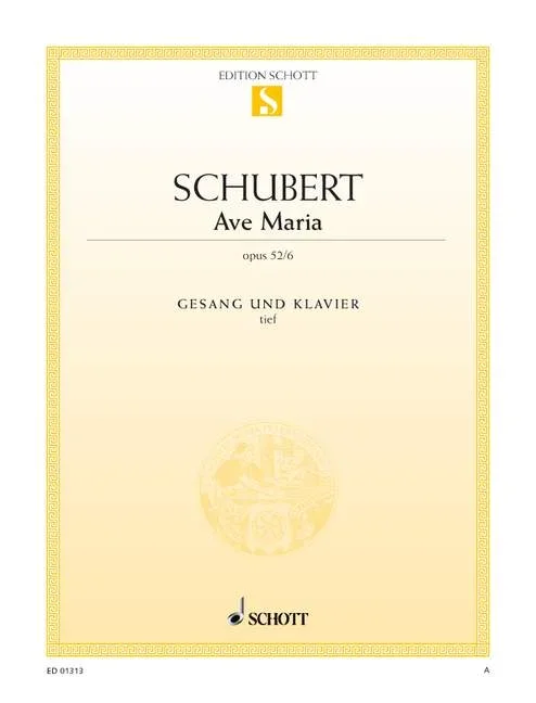 Schubert, Franz : Schubert, Franz : Ave Maria, G major – low voice and piano – Schott Digital