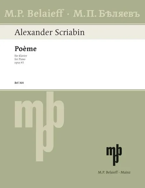 Scriabin, Alexander Nikolayevich : Scriabin, Alexander Nikolayevich : Poème, – piano – Schott Digital