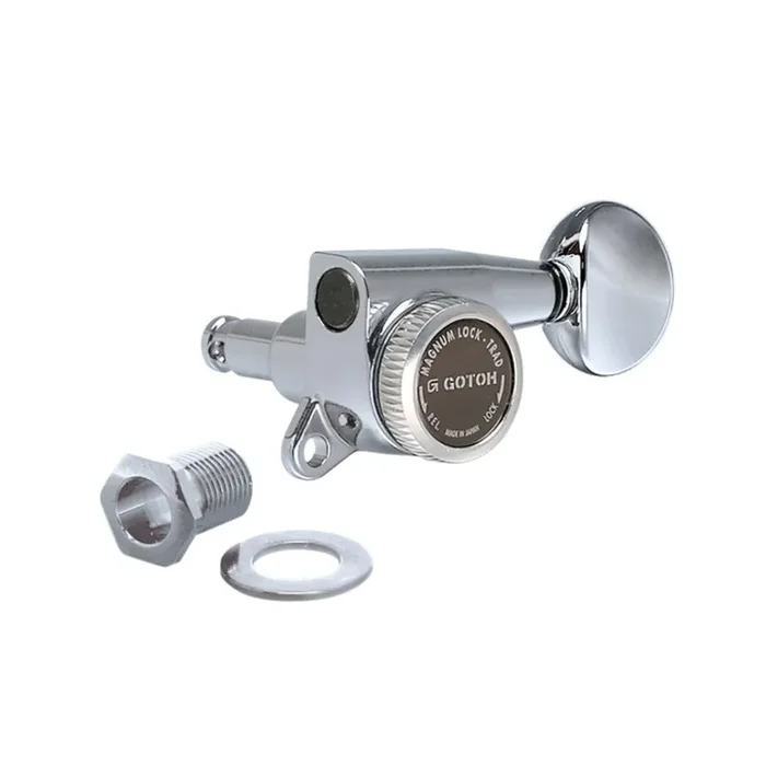 SG381 Magnum Lock Traditional Tuners 6 In Line with Rounded Mini Buttons (Model 05) 16 1 Gear Ratio