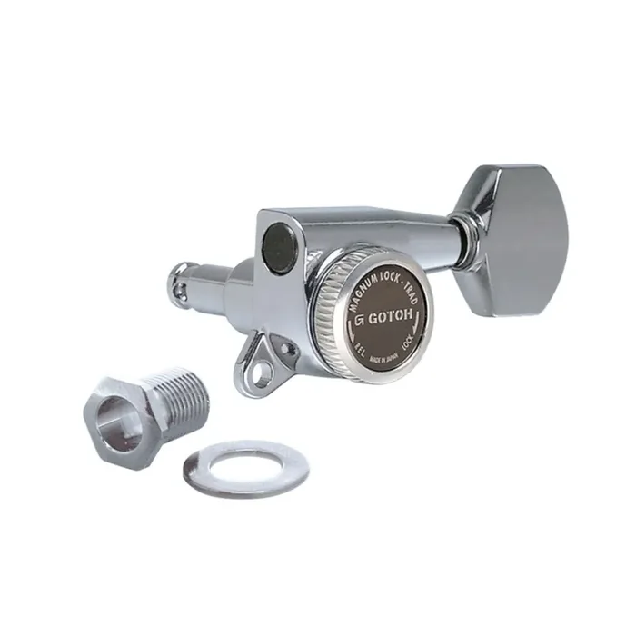 SG381 Magnum Lock Traditional Tuners 6 In Line with Straight-Sided Mini Buttons (Model 07) 16 1 Gear Ratio