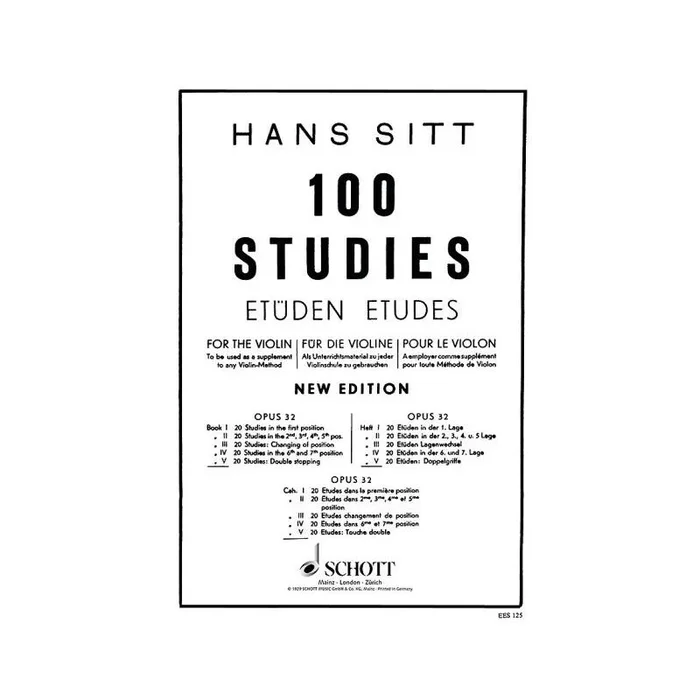 Sitt, Hans – 100 Studies op. 32 Book 5