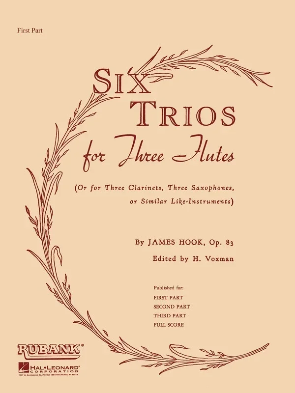 Six Trios 3 Flutes 2nd Part (Softcover Book)