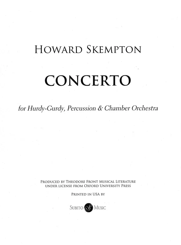 Skempton: Concerto for Hurdy-Gurdy & Percussion