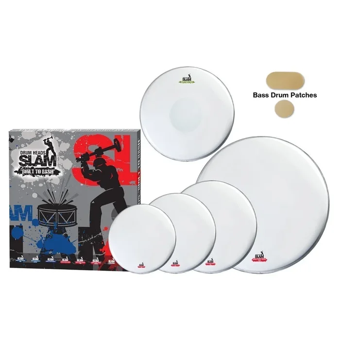 Slam Single Ply Smooth Coated Thin Weight Drum Head Pack 10″T/12″T/14″T/14″S/20″BD