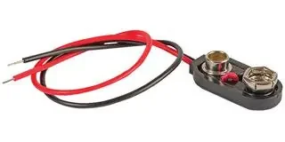 Snap-On PP3 Battery Snap / Connector – Rigid End – End Wired